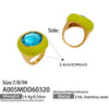 Vintage Flower Enamel Design Dome Ring Statement Stainless Steel Chunky Rings Gold Plated Big Sparkling Stone Ring for Women - Image 7