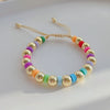 Boho Beach Style Colorful Heishi Bracelet Jewelry Gifts for Friends Gold Plated Beaded Bracelet for Women - Image 2