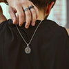 North Star Men Necklace,Stainless Steel Compass Pendant,Mens Jewelry, Coin Form Handmade Necklace - Image 2