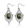 Silver Oval 8 10mm Natural Labradorite Earrings Vintage Ethnic Jewelry for Women Gift - Image 12