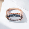 Grey Big Oval Wedding Rings For Women Rose Gold Color With Zircon Daily Jewelry - Image 3