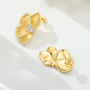 Silver Gold Petal Flower Stud Earrings For Lady Jewelry Party Anniversary Gifts - Image 2