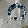 Niche Design Star Chain Tassel Bracelet for Women Fantasy Blue Crystal Beads Elastic Rope Bracelet Friend Jewelry Gifts - Image 1