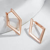 Glossy Dangle Earrings For Women Rose Gold Color Simple Rhombus Earrings Daily Jewelry - Image 4
