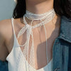 Y2k Bowknot Choker Necklace for Women Sexy Black White Lace Short Clavicle Chain Gothic Aesthetic Jewelry - Image 8