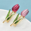 Enamel Tulip Flower Brooches Pins For Women Lady 2-color Pretty Plants Party Office Brooch Pins Gifts - Image 4