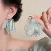 Korean Pink Lace Flower Pearl Tassel Earrings For Women Girls Sweet Petal Long Dangle Earrings Jewelry Accessories - Image 2