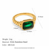 Thin Ring Band Texture Engraved Small Square Cubic Zirconia Stone Ring Black White Green Red Gemstone Ring - Image 10