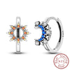 Silver Hoops Earrings Colorful Flower Butterfly Bee Drop Earring For Women Birthday Party Jewelry Gifts - Image 24