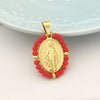 Virgin Mary Pendant Necklace with Colorful Beaded Stainless Steel Chain - Image 36