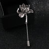 Ancient Personality Lotus Flower Brooch Shirt Lapel Pin Suit Corsage Long Needle Pins and Brooches for Women and Men Accessories - Image 3