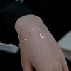 Sparking Silver Zircon Moon Bracelets For Women Double Layer Star Bead Bracelet Party Wedding Charm Jewelry - Image 3