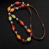 Colorful Handmade Ceramic Necklace and Bracelet Two-in-One Adjustable Boho Jewelry 40-80cm Unique Gift for Women 196 - Image 4