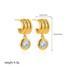 Chic Three Layers CC Piercing Mini Earclip Chunky Circle Zircon Pendant Huggie Hoop Earrings for Women Vintage Jewelry - Image 6