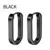 Punk Multiple Styles Black Stainless Steel Hoop Earrings For Men Women U Shaped Square Hexagon Earrings Gothic Ear Jewelry - Image 11