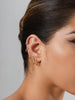 Five Pair Stainless Steel Huggie Hoop Earrings in Gold Tone - Image 2