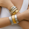Loe Titanium Steel Elastic Bracelet for Women.Heart Shape.1Pcs.Gold Plated Punk Jewelry.Hip Hop - Image 1