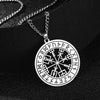 Viking Nordic 24 Rune Compass Pendant Necklace Stainless Steel Trinity Triquetra Hollow Witch Knot Symbol Amulet Jewelry Gift - Image 2