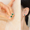 Korean Silver Cute Round Crystal Stud Earrings for Women Wedding Party Jewelry Gift - Image 7