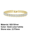 Square Cubic Zirconia Tennis Bracelet 2.5mm or 4mm in Silver-Tone Gold-Tone and Rose Gold-Tone - Image 11