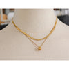 Snake Chain Double Layer Stainless Steel Water Drop Pendant Necklace for Women Statement Gold Color Jewelry - Image 3
