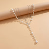 Multilayer Imitation Pearl Bead Necklace with Moon Water Drop and Star Pendants - Image 6