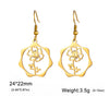 Birth Flowers Dangle Earrings Stainless Steel Gold Color Daisy Rose Snowdrop Women's Floral Earring Jewelry Birthday Gift - Image 21
