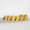 Gold Plated Wide C-shape Metal Ribbed Hoop Earrings for Women Geometric Round Stainless Steel Earring Jewelry - Image 1