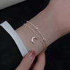 Silver Zircon Bracelets For Women Elegant Double Layer Star Moon Bracelet Party Wedding Anniversary Jewelry Gifts - Image 4