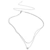 Stainless Steel Double-Layer Chain Zirconia Drop Stacking Necklace for Women Daily Jewelry Accessories - Image 8