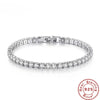 charms colors Silver Bracelets Zirconia Women accessories Wedding Jewelry 4mm width Holiday gifts - Image 1