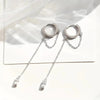 Silvery Tassel Hoop Pendant Earrings, Jewelry, Birthday Gift For Women - Image 2
