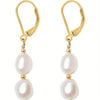 Baroque Freshwater Pearl Earrings. Simple, Elegant And Versatile Long Three-bead Earrings - Image 7