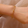 Stainless Steel Beaded Snake Chain Bracelet in Gold-Tone with 19 cm Length - Image 2
