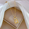 Over 30 Styles Bear Necklace Titanium Steel Zircon Micro Inlaid Copper Pendant Collarbone Chain Souvenir Gift - Image 11