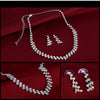 Rhinestone Geometric Bridal Necklace Earrings Set For Women Dainty Elegant Waterdrop Crystal Wedding Banquet Jewelry Set - Image 3