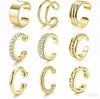 9 Pcs Simple Zircon Ear Cuffs Non-Piercing for Women Dainty Gold Color Clip On Cartilage Earrings Hoop Cuffs Fake Earing Jewelry - Image 8