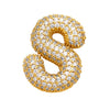 Stainless Steel Bubble Letter Necklace for Women Girls Shiny Zircon Rhinestone Alphabet 26 A-Z Dainty Balloon Choker - Image 16