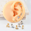 Clear Stone Labret Piercing Stud with Square Heart and Trapezoid Styles - Image 2