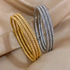 Three-Piece Rope-Textured Stainless Steel Bangle Set in Gold-Tone or Silver-Tone - Image 3