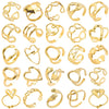 Abstract Hollow Irregular Open Adjustable Stainless Steel Rings Gothic Irregular Geometric Hammered Heart Lover Jewelry Rings - Image 1