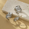 Three-Piece Chunky Geometric Ring Set in Gold-Tone or Silver-Tone - Image 6