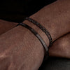 2pcs Stackable Bracelets for Men Teens, Open Cuff Bangle, Twisted Rope Figaro Chain Cuban Link Chain Bracelets Set - Image 10