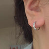 Silver Crystal Zirconia Hoop Earrings for Women Simple Heart Zircon Circle Drop Earrings Punk Jewelry Party Gifts - Image 2