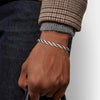 Stylish Two Tones 5mm Stainless Steel Chain Bracelets for Men Women,Adjustable Twisted Rope Box Chain Hand Woven Jewelry - Image 3