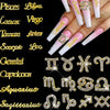 24 Pieces Gold Alloy Zodiac Nail Charms 12pcs Zodiac Signs Nail Studs 12pcs Constellation Words Nail Charms Twelve Constellation - Image 1