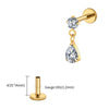 Titanium 16G Teardrop Dangle CZ Labret Stud Waterdrop Tragus Cartilage Earring Flatback Helix Piercing - Image 13