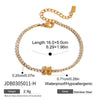 Simple Classic Gold Color Plated Stainless Steel White Rhinestone Chain Twelve Letter Bracelet Stackable Chain Bracel - Image 14