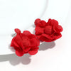 Summer Colorful Lafite Chiffon Flower Earrings for Women Boho Handwoven 3D Flower Fabric Drop Earring Beach Party Jewelry Gifts - Image 11
