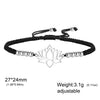 Lotus Pendant Bracelet Shiny Rhinestone Inlaid Double Hole Charm Bracelet Stainless Steel Wrist Jewelry Gift - Image 16